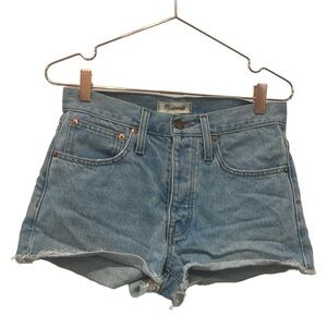 Madewell Raw Hem High Rise relaxed Jean Shorts